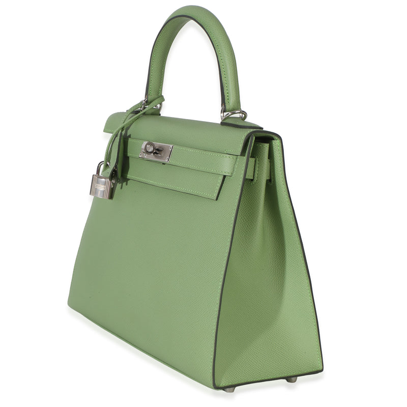 Hermès Vert Criquet Epsom Sellier Kelly 28 Phw Green Leather Handbag