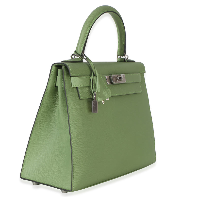Hermès Vert Criquet Epsom Sellier Kelly 28 Phw Green Leather Handbag