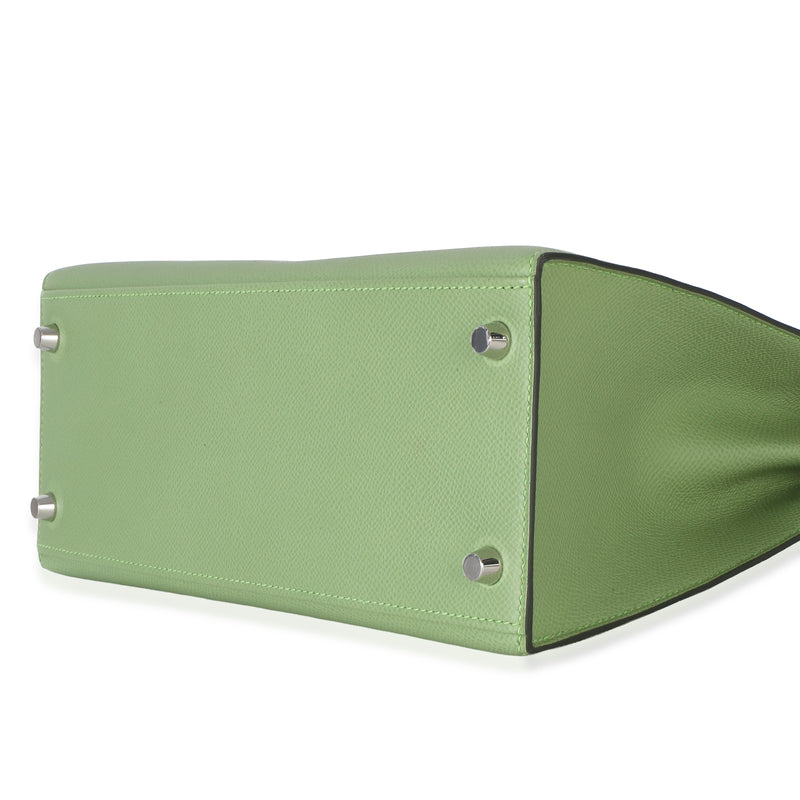 Hermès Vert Criquet Epsom Sellier Kelly 28 Phw Green Leather Handbag