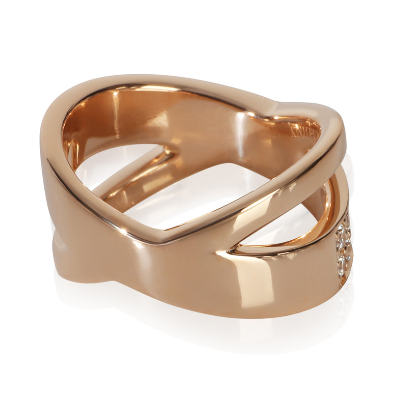 Tiffany & Co. Rose Gold Diamond Atlas X Wide Ring 18k
