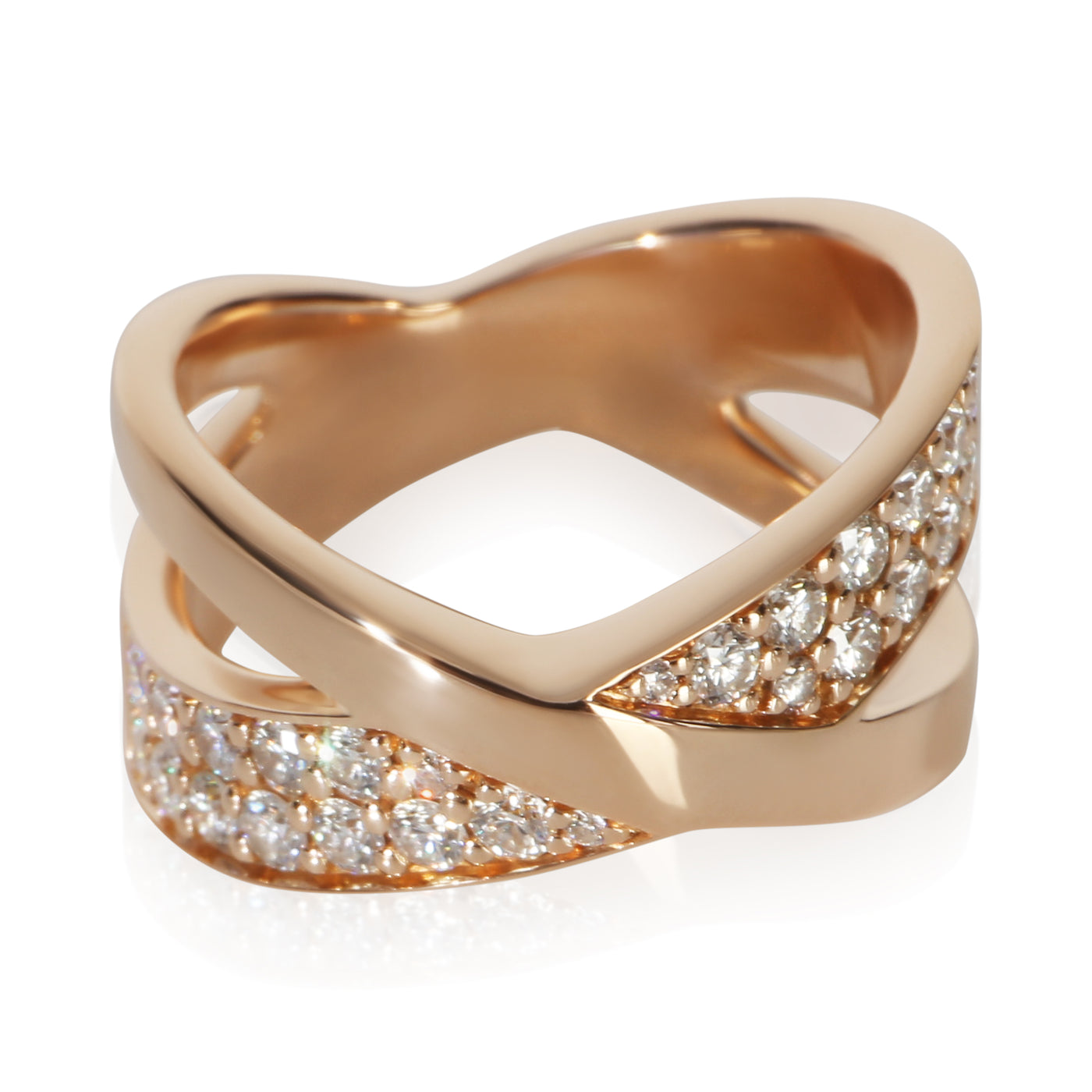 Tiffany & Co. Rose Gold Diamond Atlas X Wide Ring 18k