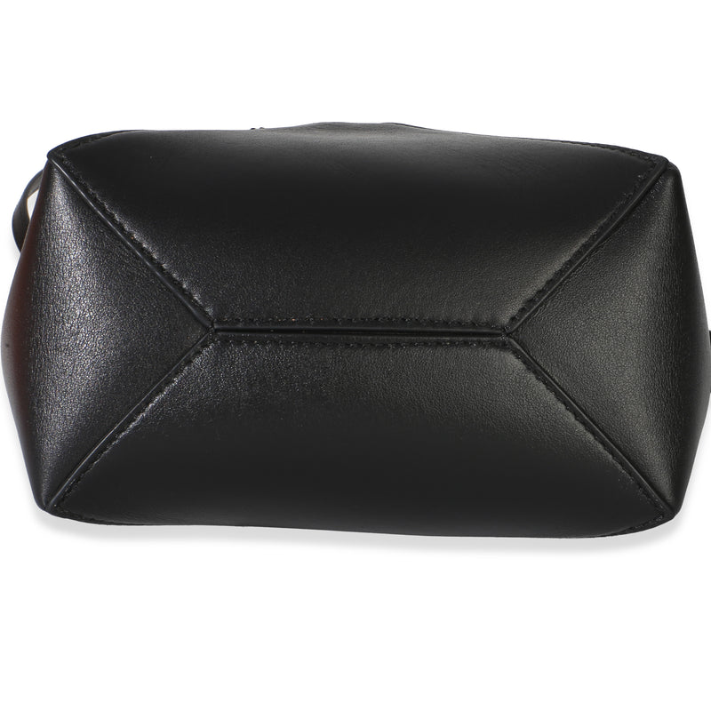 Loewe Black Shiny Calfskin Mini Puzzle Fold Tote Leather Handbag