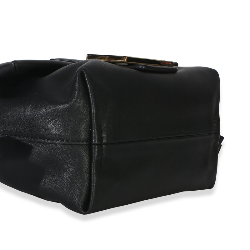 Fendi Black Nappa Small Mamma Baguette Leather Handbag