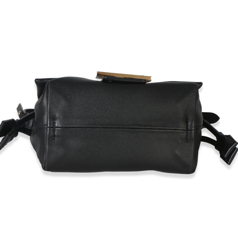 Fendi Black Nappa Small Mamma Baguette Leather Handbag