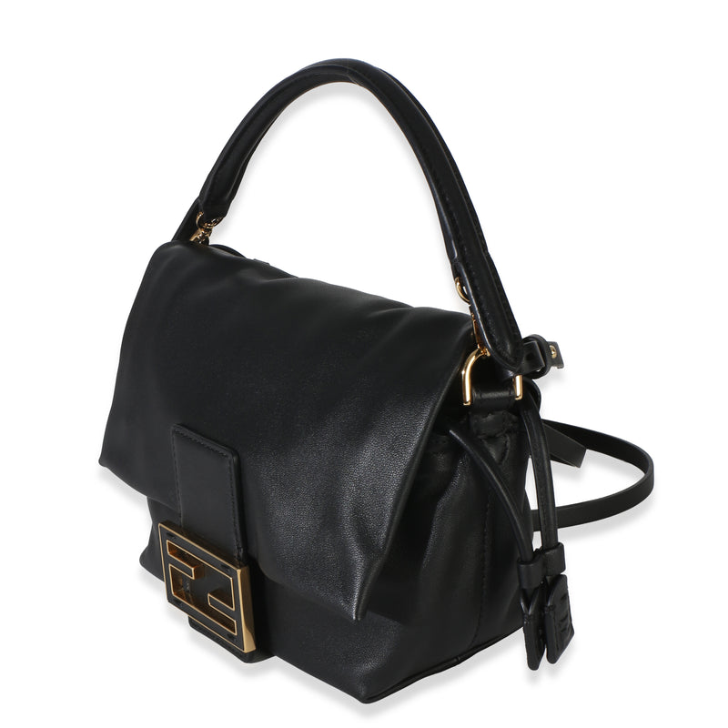 Fendi Black Nappa Small Mamma Baguette Leather Handbag