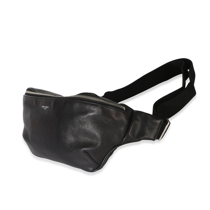 Saint Laurent Black Smooth Calfskin Marsupio Belt Bag Leather Handbag