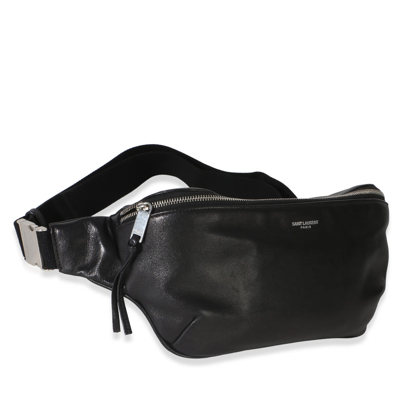Saint Laurent Black Smooth Calfskin Marsupio Belt Bag Leather Handbag