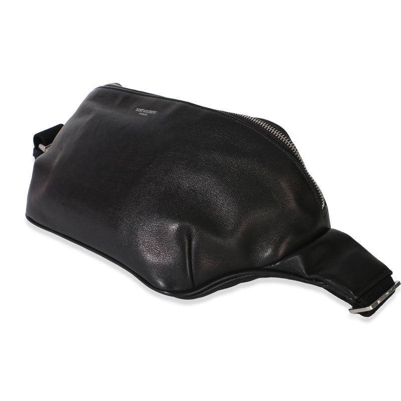 Saint Laurent Black Smooth Calfskin Marsupio Belt Bag Leather Handbag