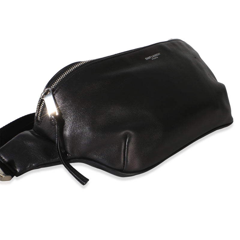 Saint Laurent Black Smooth Calfskin Marsupio Belt Bag Leather Handbag