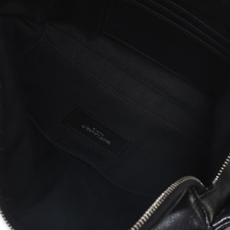 Saint Laurent Black Smooth Calfskin Marsupio Belt Bag Leather Handbag