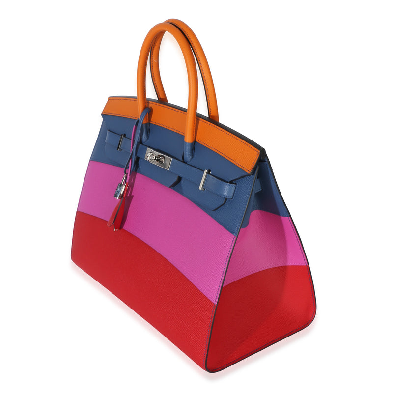 Hermès Abricot Agate Magnolia Rouge Casaque Epsom Sunset Sellier Birkin 35 Phw Leather Handbag