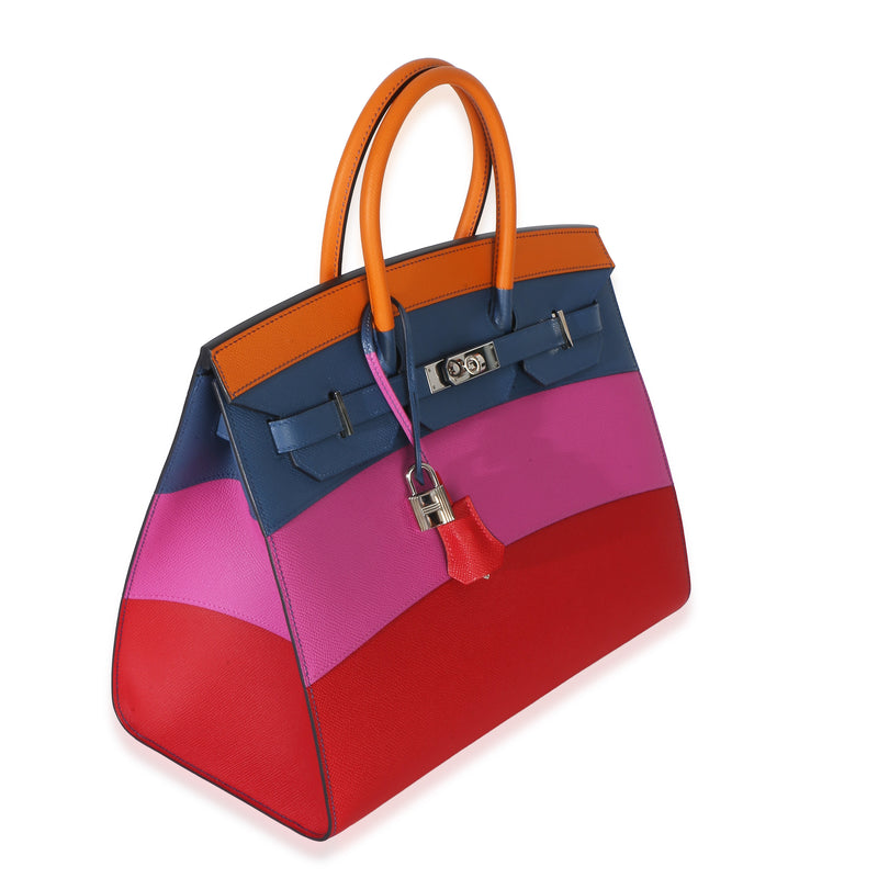 Hermès Abricot Agate Magnolia Rouge Casaque Epsom Sunset Sellier Birkin 35 Phw Leather Handbag