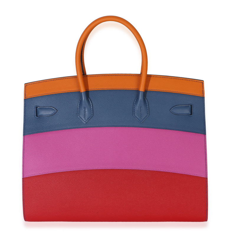 Hermès Abricot Agate Magnolia Rouge Casaque Epsom Sunset Sellier Birkin 35 Phw Leather Handbag
