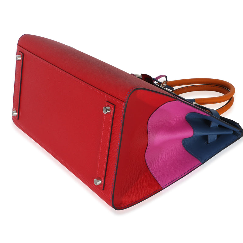 Hermès Abricot Agate Magnolia Rouge Casaque Epsom Sunset Sellier Birkin 35 Phw Leather Handbag