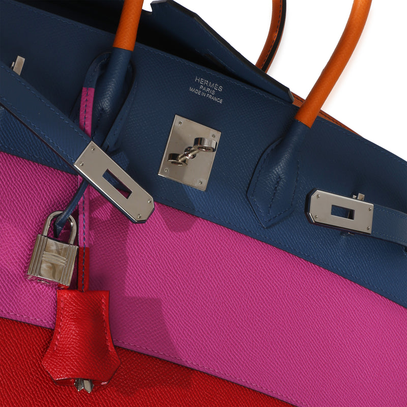 Hermès Abricot Agate Magnolia Rouge Casaque Epsom Sunset Sellier Birkin 35 Phw Leather Handbag