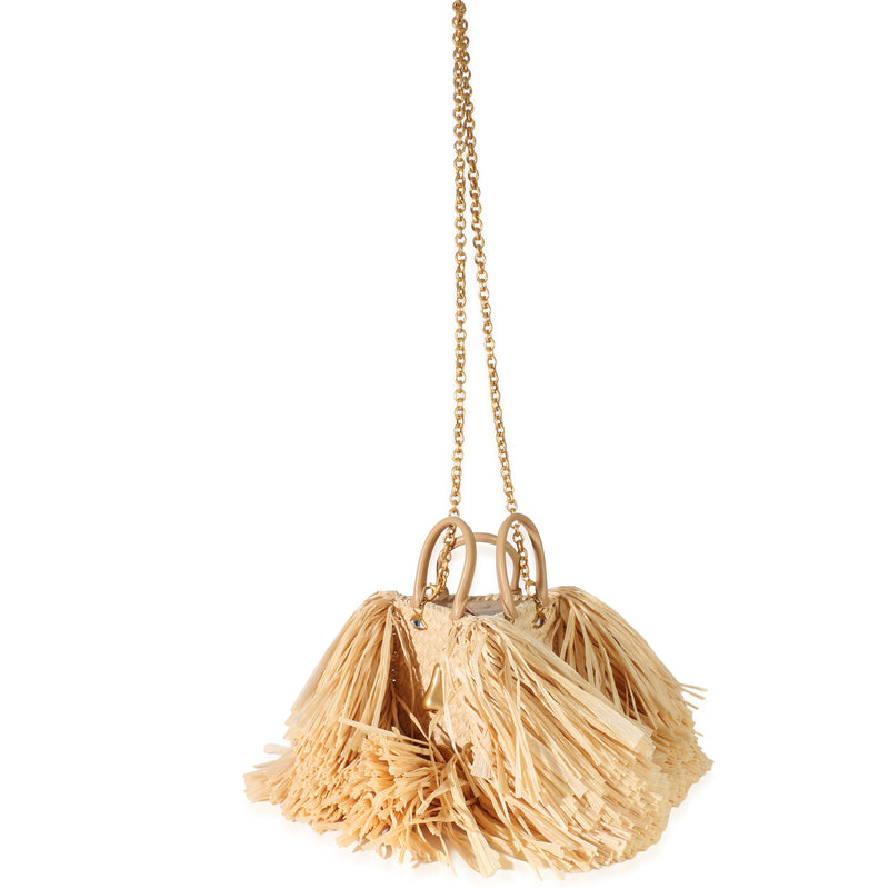 Schiaparelli Natural Raffia Triple Anatomy Jewelry Bag Beige Straw/raffia Handbag
