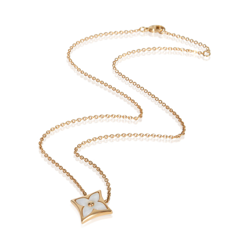 Louis Vuitton Rose Gold Mother Of Pearl Blossom Star Pendant 18k