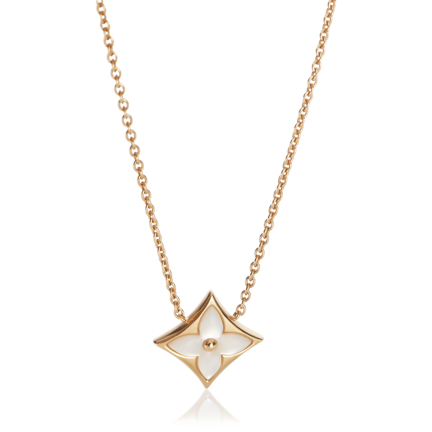 Louis Vuitton Rose Gold Mother Of Pearl Blossom Star Pendant 18k