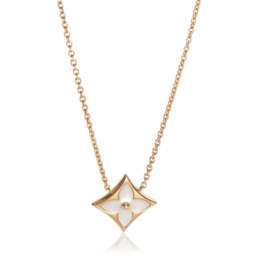 Louis Vuitton Rose Gold Mother Of Pearl Blossom Star Pendant 18k