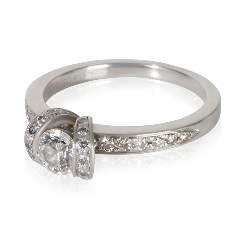Tiffany & Co. 0.42 Ct Round Brilliant Diamond Ribbon Engagement Ring 950