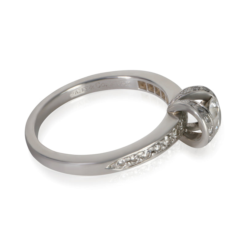 Tiffany & Co. 0.42 Ct Round Brilliant Diamond Ribbon Engagement Ring 950