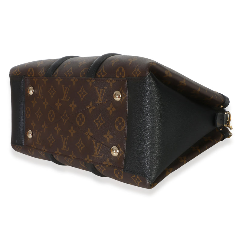 Louis Vuitton Black Monogram Canvas Soufflot Mm Brown Handbag