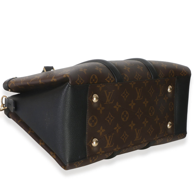 Louis Vuitton Black Monogram Canvas Soufflot Mm Brown Handbag