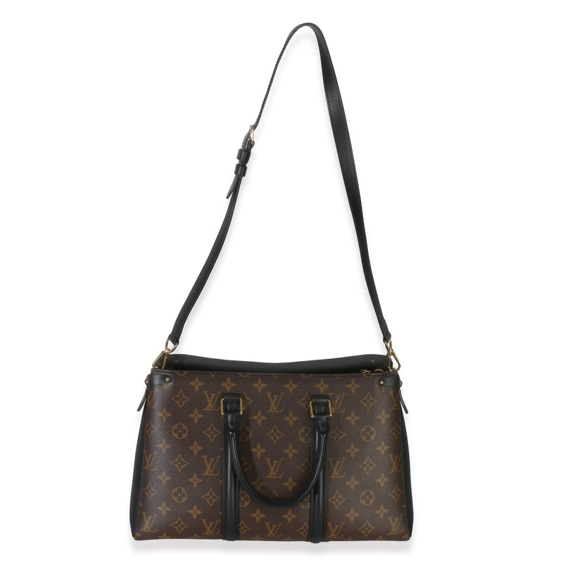 Louis Vuitton Black Monogram Canvas Soufflot Mm Brown Handbag