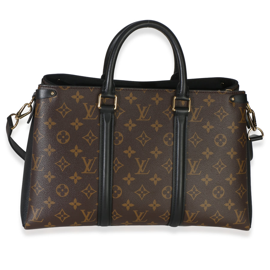 Louis Vuitton Black Monogram Canvas Soufflot Mm Brown Handbag