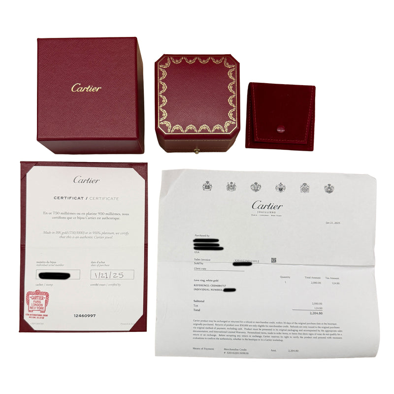 Cartier White Gold Love Ring 18k