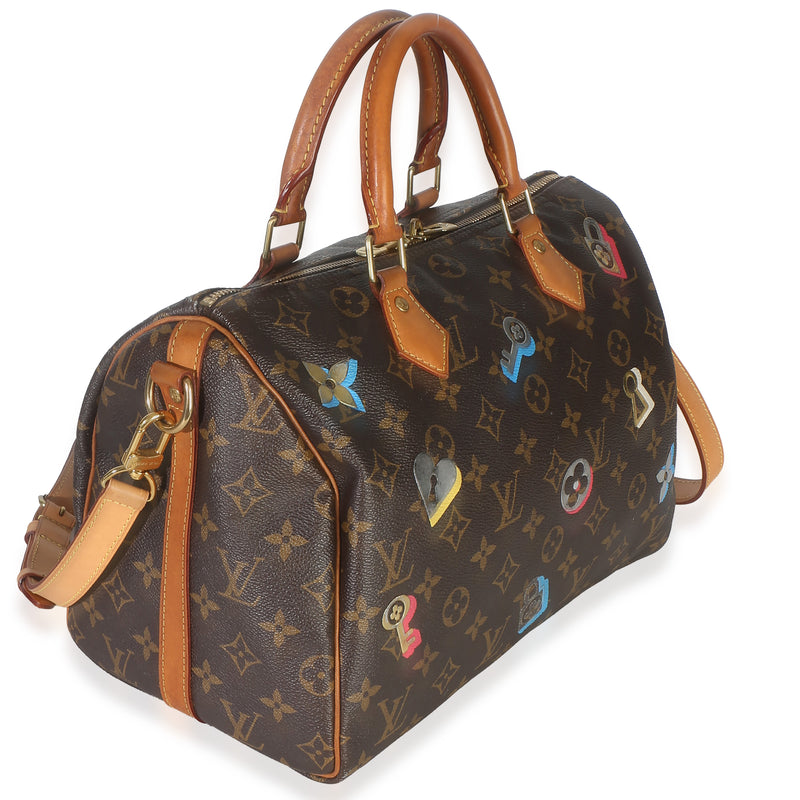 Louis Vuitton Monogram Canvas Love Lock Speedy Bandouliere 30 Brown Handbag