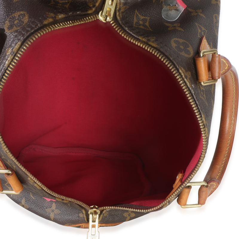 Louis Vuitton Monogram Canvas Love Lock Speedy Bandouliere 30 Brown Handbag