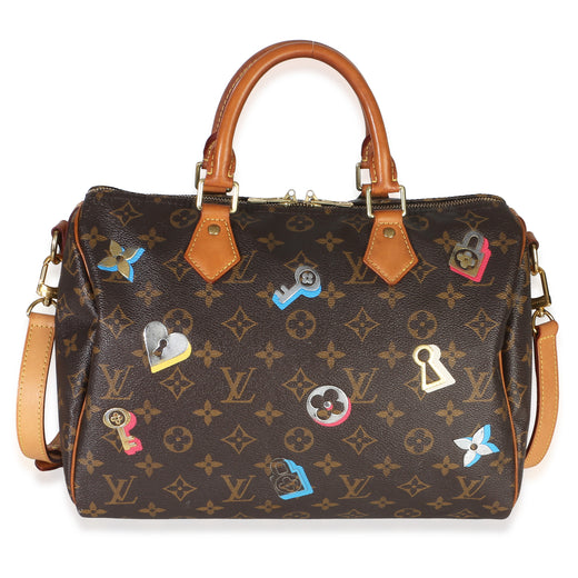 Louis Vuitton Monogram Canvas Love Lock Speedy Bandouliere 30 Brown Handbag