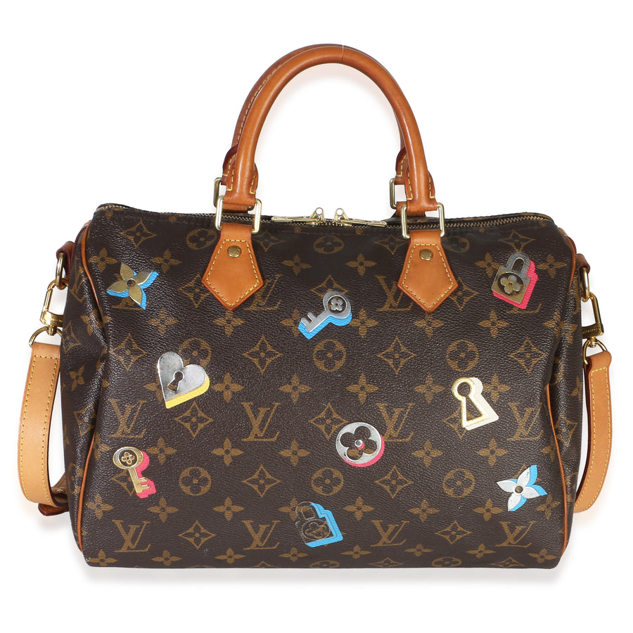 Louis Vuitton Monogram Canvas Love Lock Speedy Bandouliere 30 Brown Handbag