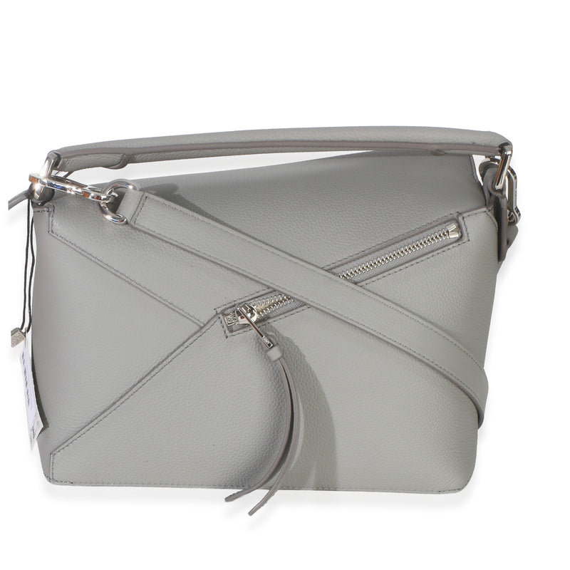 Loewe Light Grey Grained Calfskin Small Puzzle Edge Bag Gray Leather Handbag