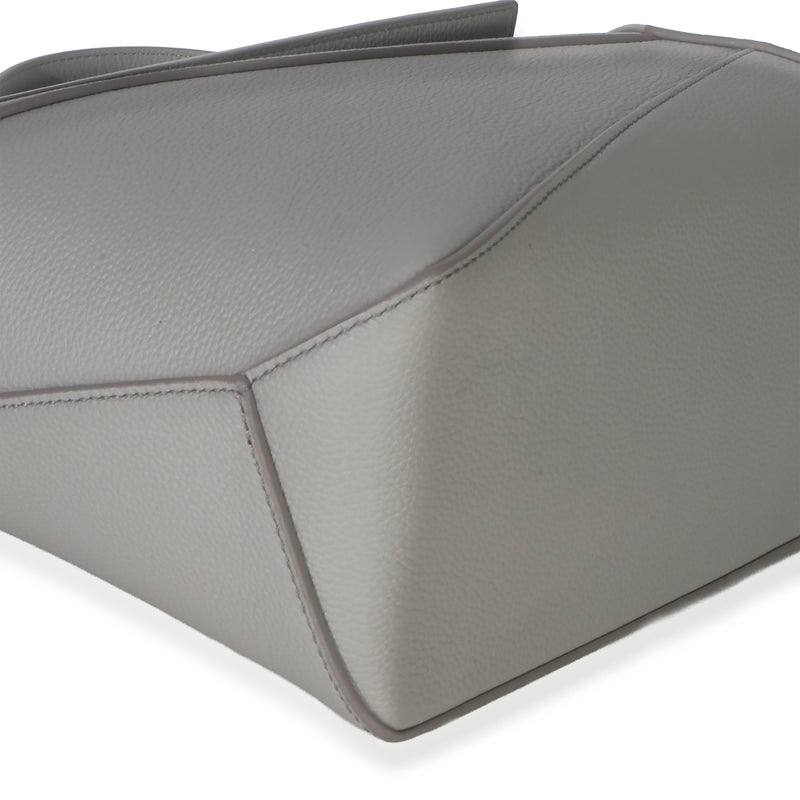 Loewe Light Grey Grained Calfskin Small Puzzle Edge Bag Gray Leather Handbag