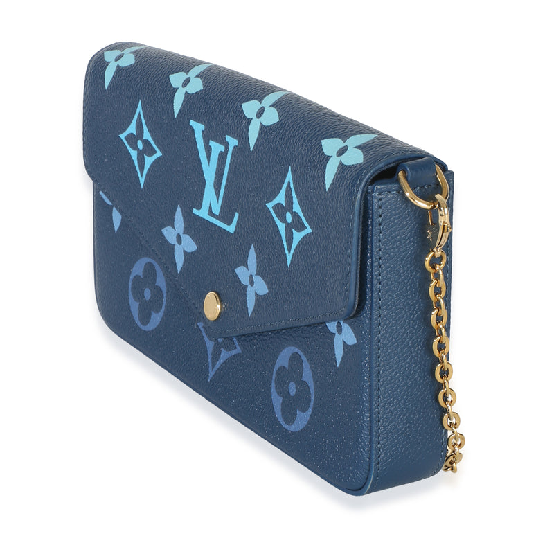 Louis Vuitton Gradient Blue Giant Monogram Empreinte Felicie Pochette Leather Handbag