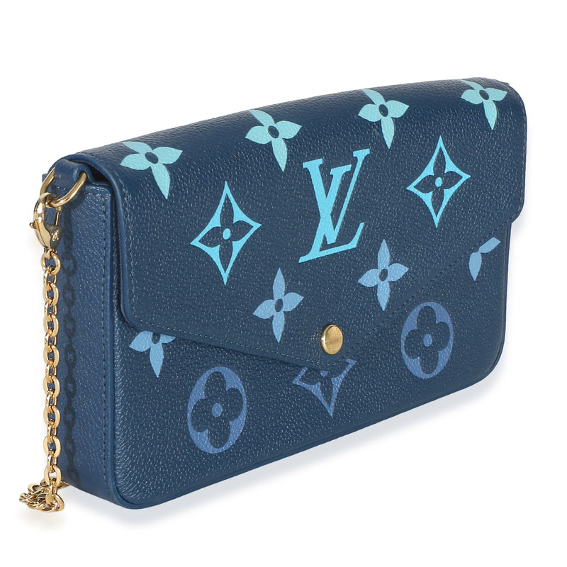 Louis Vuitton Gradient Blue Giant Monogram Empreinte Felicie Pochette Leather Handbag