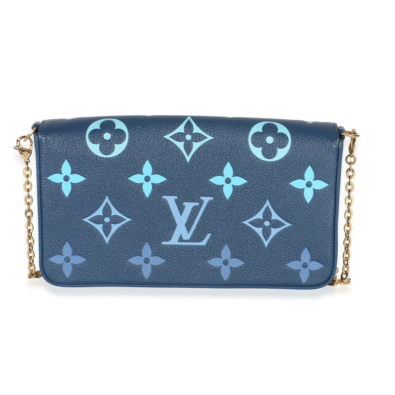 Louis Vuitton Gradient Blue Giant Monogram Empreinte Felicie Pochette Leather Handbag