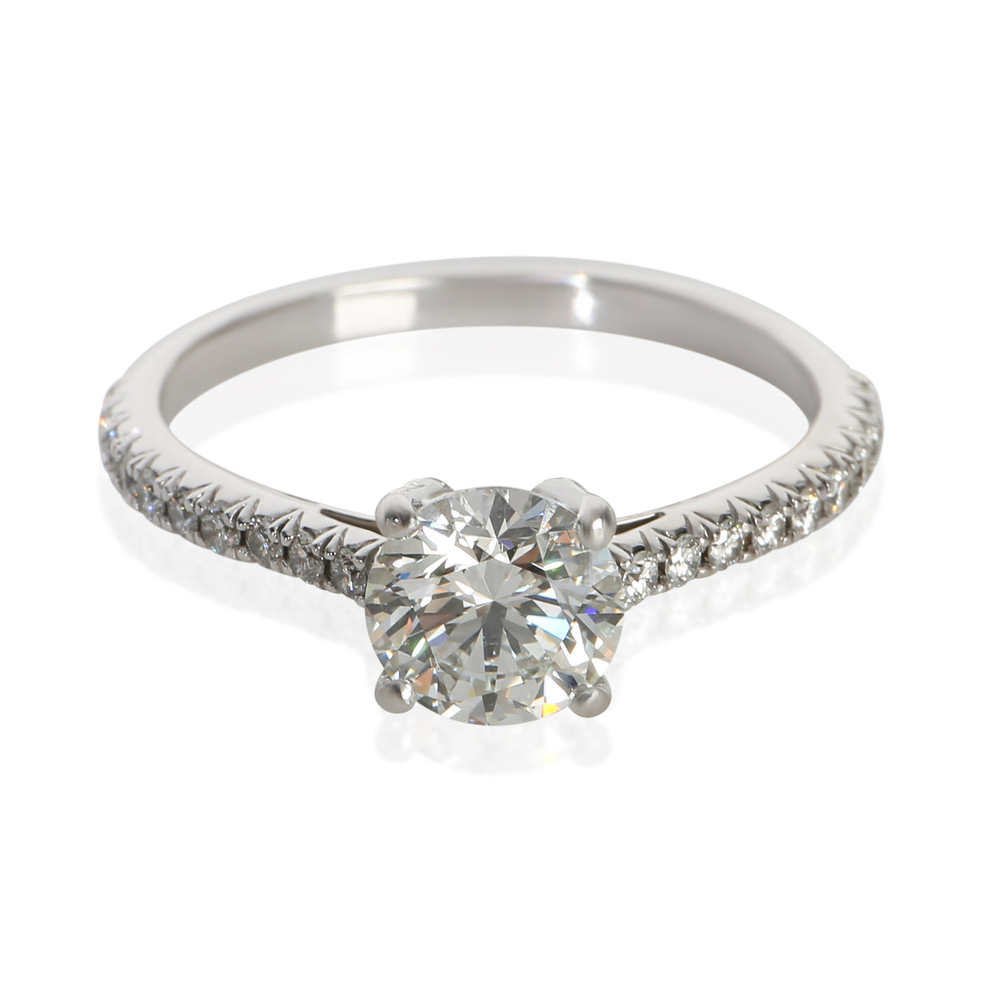 Tiffany & Co. 0.91 Ct Round Brilliant Diamond Novo Engagement Ring 950