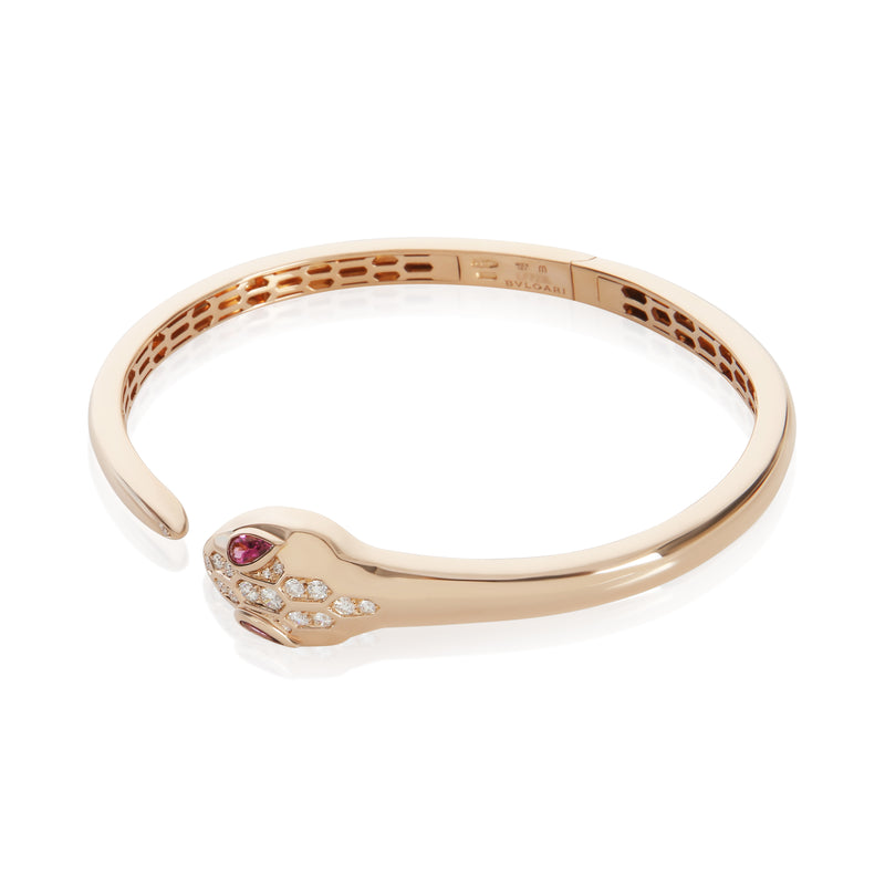 Bvlgari Rose Gold Rubelite And Diamond Serpenti Seduttori Bracelet 18k