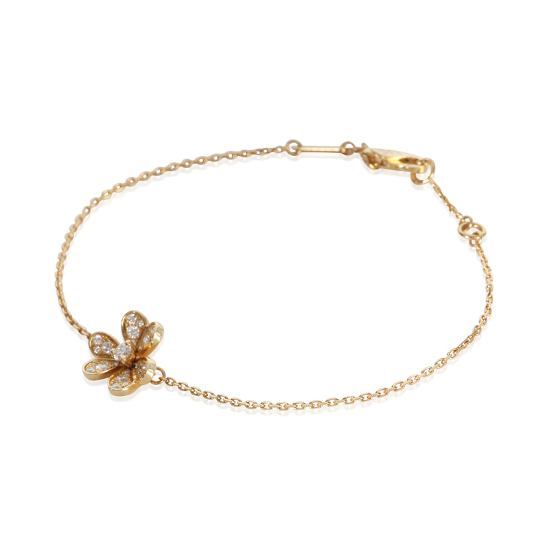Van Cleef & Arpels Yellow Gold Diamond Mini Model Frivole Bracelet 18k