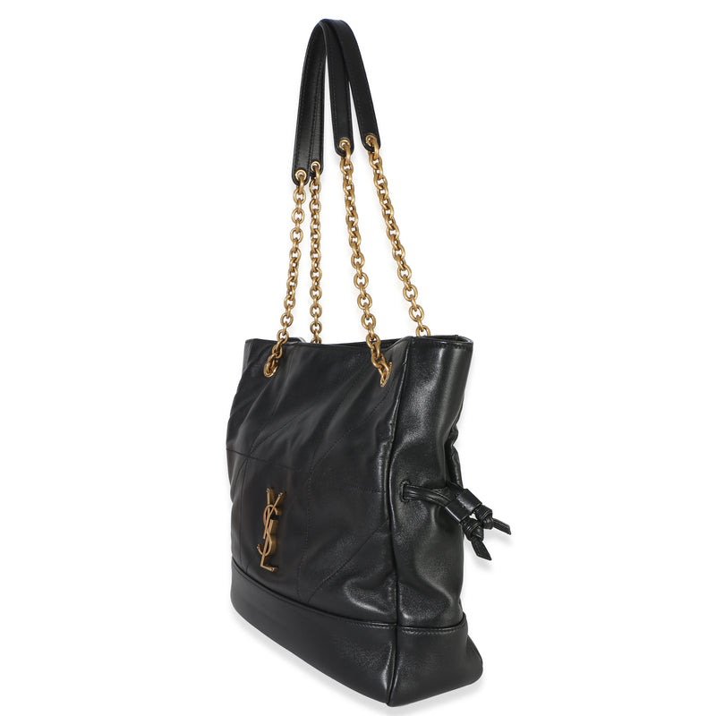 Saint Laurent Black Quilted Lambskin Jamie Small Shopping Tote Leather Handbag
