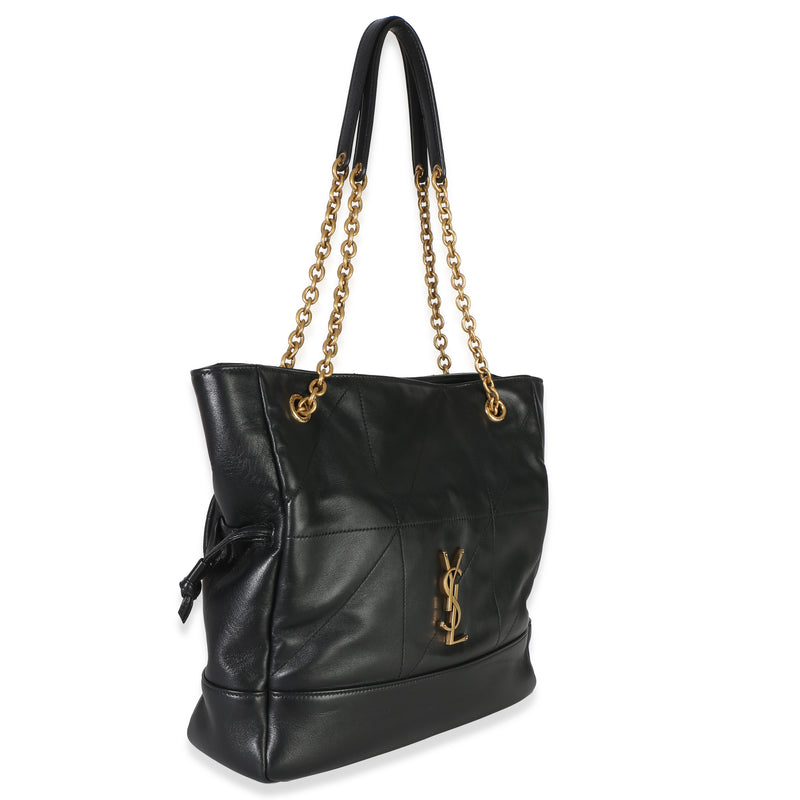 Saint Laurent Black Quilted Lambskin Jamie Small Shopping Tote Leather Handbag