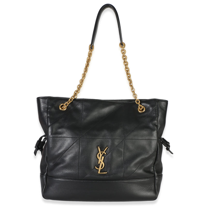 Saint Laurent Black Quilted Lambskin Jamie Small Shopping Tote Leather Handbag