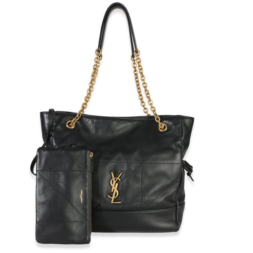 Saint Laurent Black Quilted Lambskin Jamie Small Shopping Tote Leather Handbag