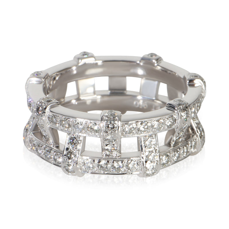 Tiffany & Co. Platinum Diamond Weave Ring 950