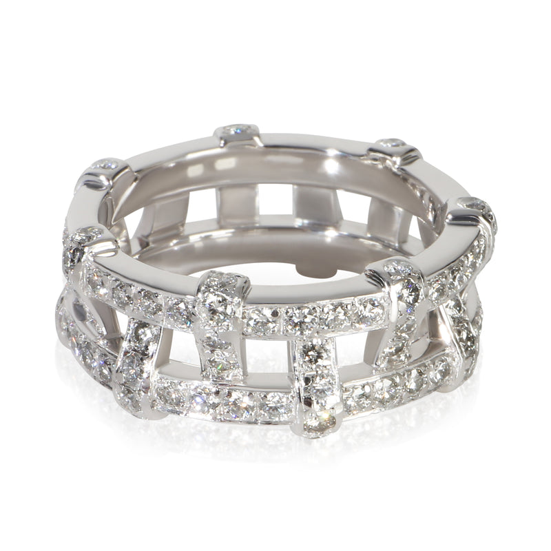 Tiffany & Co. Platinum Diamond Weave Ring 950