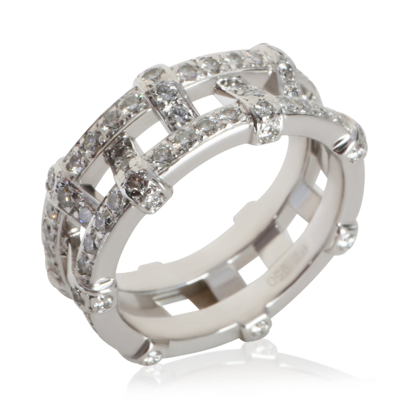 Tiffany & Co. Platinum Diamond Weave Ring 950