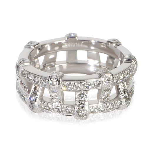 Tiffany & Co. Platinum Diamond Weave Ring 950